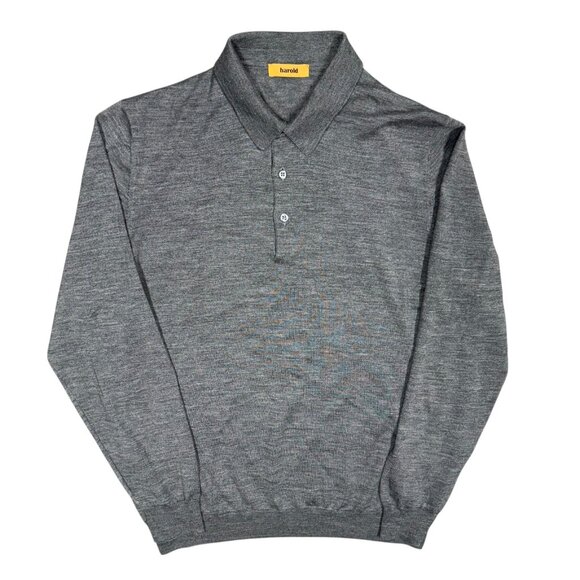 Gray Polo Collar Men's Sweater - Picture 1 of 11